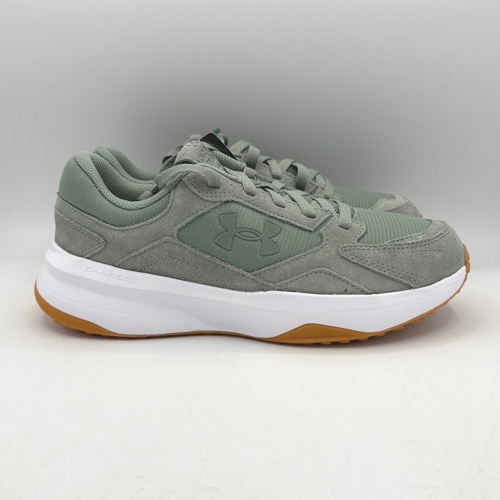 Under Armour UA W Edge Suede Shoes Women Size 9.5 Green White Casual 6003014-348